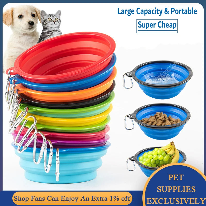 NovaPet FoldBowl — Collapsible Silicone Pet Bowl for Food & Water
