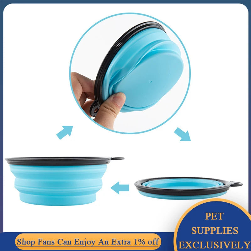 NovaPet FoldBowl — Collapsible Silicone Pet Bowl for Food & Water
